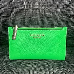Kate Spade bright green leather compact wallet 💚💚
